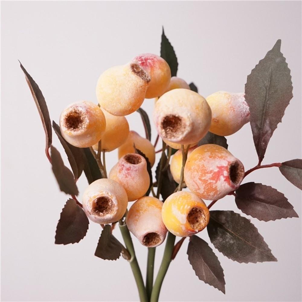 Handmade Artificial Eucalyptus Berries Green Plants Plastic Foliage Red-flowering Gum Branch Real Touch Simulation Gum-nut