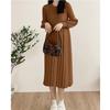 Maternity Sweater Skirt Autumn and Winter Pleated Lantern Sleeves Loose and Thin Age Reduction Base Maternity Knitted Dress