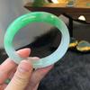 Certified Burmese Natural Icy Jadeite Round Bangle for Women
