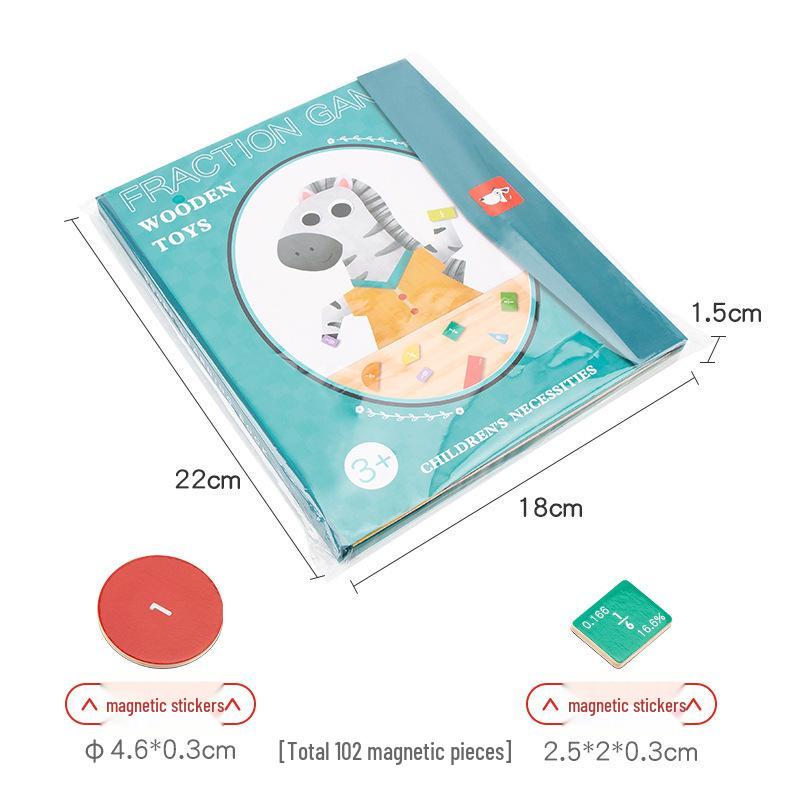 

Magnetic Wooden Fraction Board: Addition & Subtraction Teaching Aid for Early Math Learning.