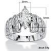 Huitan Gorgeous Women Ring Inlaid Brilliant Marquise CZ Geometric Design Party Lady Accessories Fashion Wedding Charming Jewelry