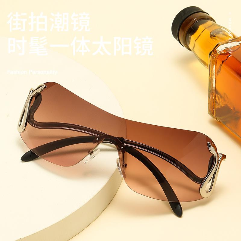 Vintage Personalized Animal Integrated Rimless Babes Outdoor Sports Glasses