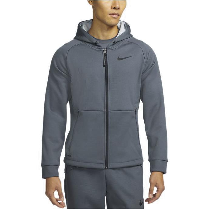 Nike Logo Print Zip-up Hooded Jacket Men Outerwear Gray DD2125-068