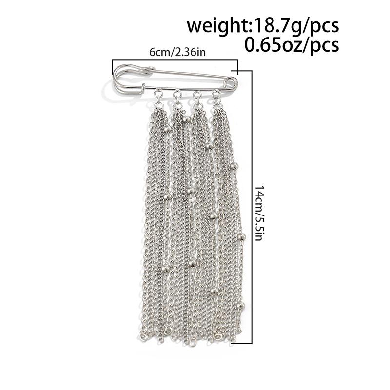 Creative Beaded Heart Shaped Tassel Metal Brooches Adjusting The Pant Legs Belt Safety Pin Versatile Clothing