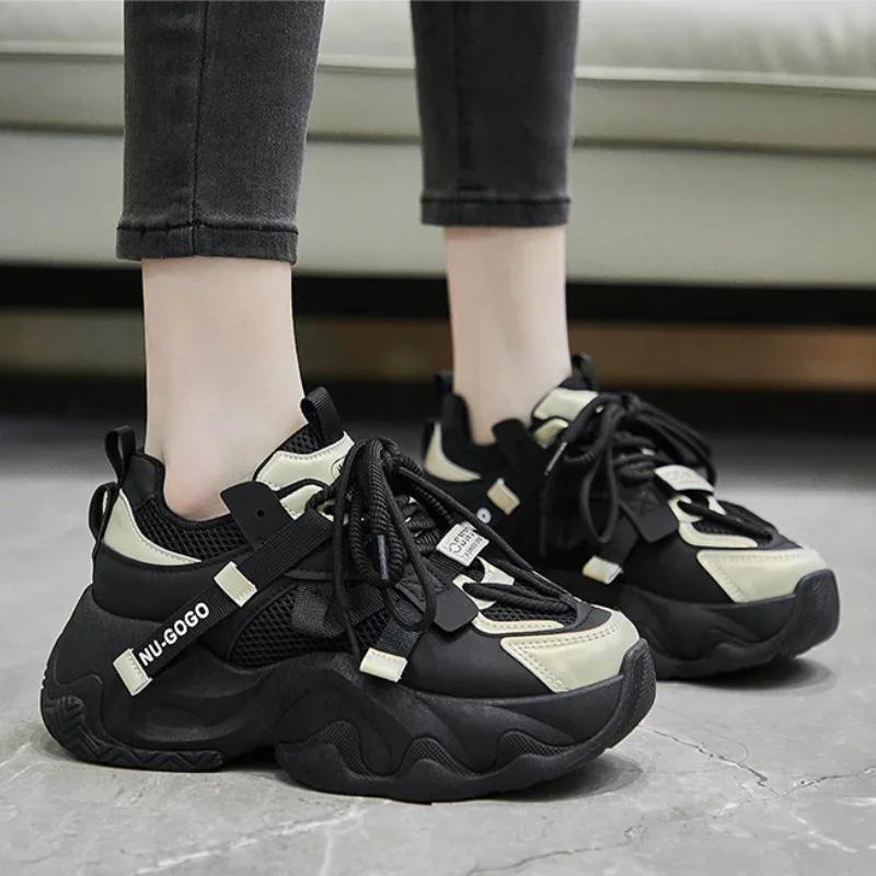 Women's Thick Soled Sports Shoes Casual Daily Versatile Mesh Breathable Training Sports Running Casual Shoes