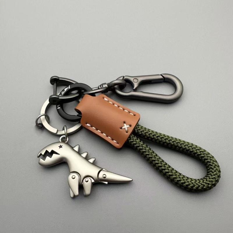 

Motorcycle Decoration Accessories And Car Keychain Single Leather Woven Rope Metal Keychain Handbag Pendant Small Gift 1Pc 6
