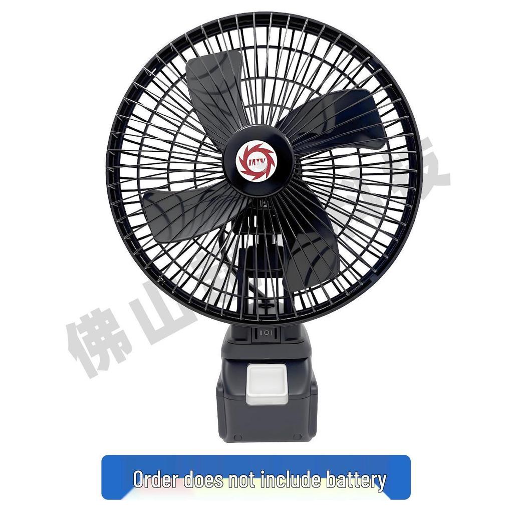 Makita-Style Portable Rechargeable Wireless Oscillating Fan for Camping & Home Use