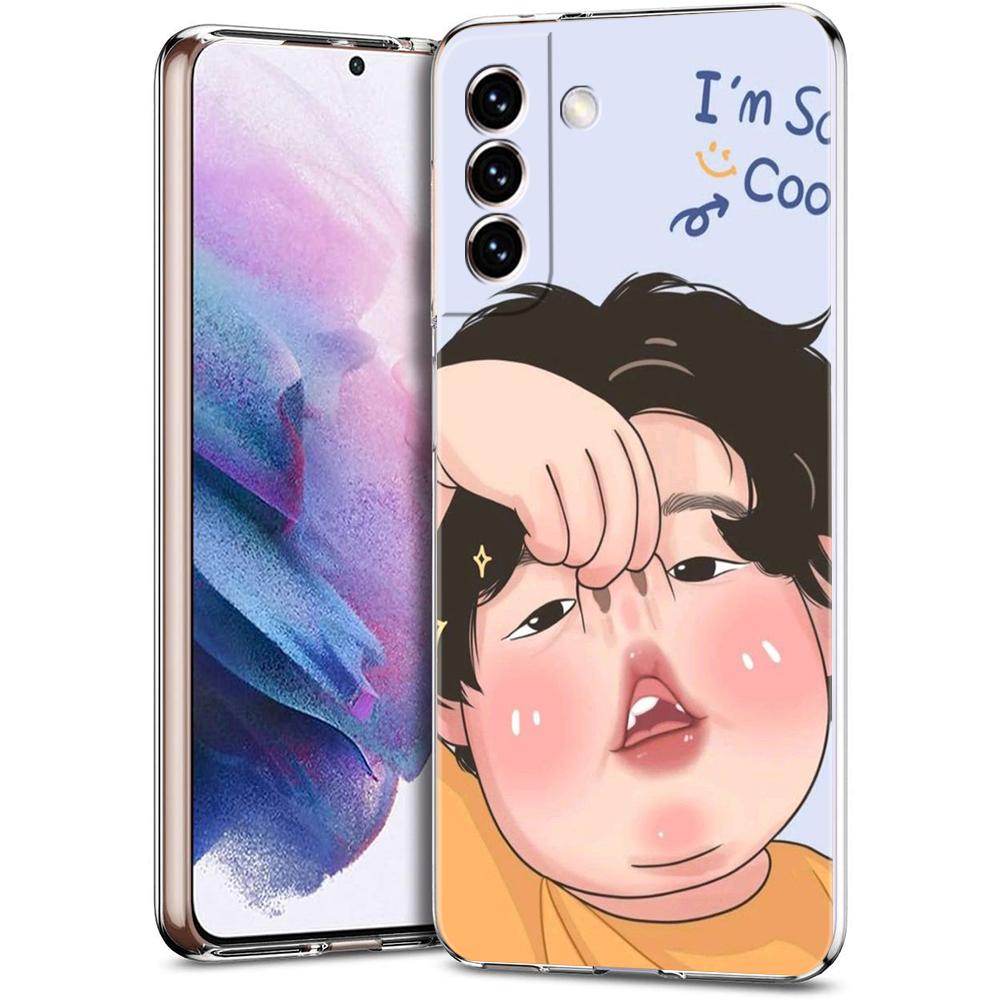Cartoon Funny Boy Girl Couple Phone Case For Samsung Galaxy S24 Ultra S23 FE S22 S20 S21 5G S10 S9 Plus S10E S8 Soft Clear Cover