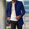 Pánský oblekový kabát, Jednobarevný, Slim Fit, Jednořadý, Zesílit, Trenčkot, Podzim Zima, Větruodolný, Vlněná bunda