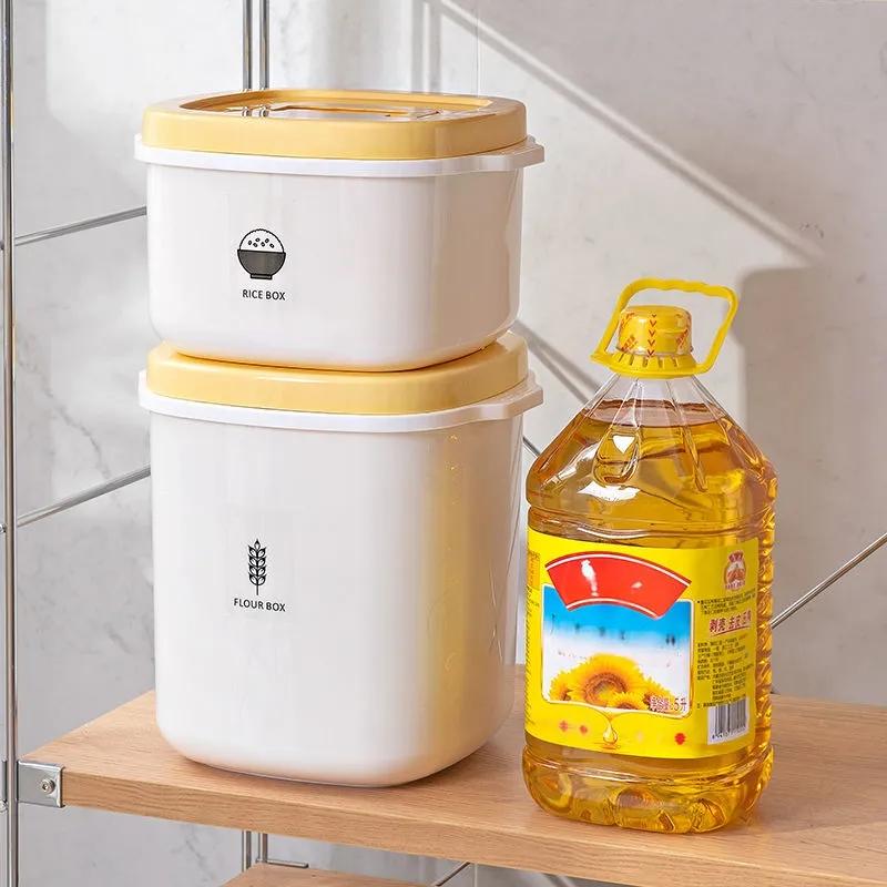 Multifunktionaler Reisbehälter Silikon-Dichtring Feuchtigkeitsdicht Versiegelte Getreidelagerbox Reistank Getreidelagerbehälter Lebensmittelspender Mehldose