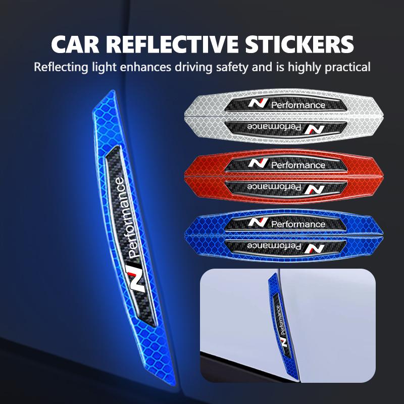 Reflective Stickers Car Door Handle Bowl Anti-Scratch Protector For Hyundai N Line Sonata Azera Coupe SantaFe Genesis Accent fgu8
