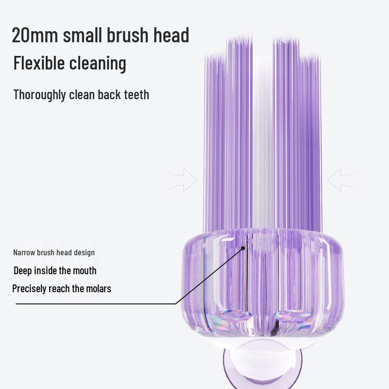 Bai Xi Small Head Soft Bristle Toothbrush with Suction Cup Base