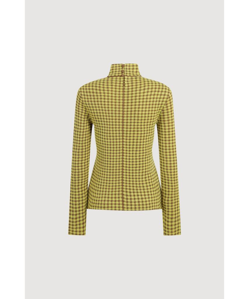 LUCKY CHOUETTE Gingham Check High Neck Knit Pullover (Yellow) Lfwaw25310Yex