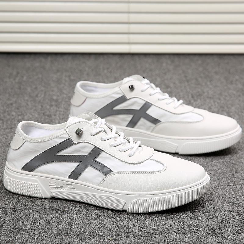 

Мужские кеды из кожи, дышащие, спортивные, повседневные, белые, мужские летние сетчатые молодежные кеды, летние дышащие 44