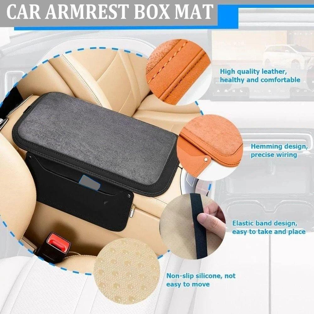 PU Leather Center Console Armrest Cushion Thicken Car Elbow Support Pad  Center Console