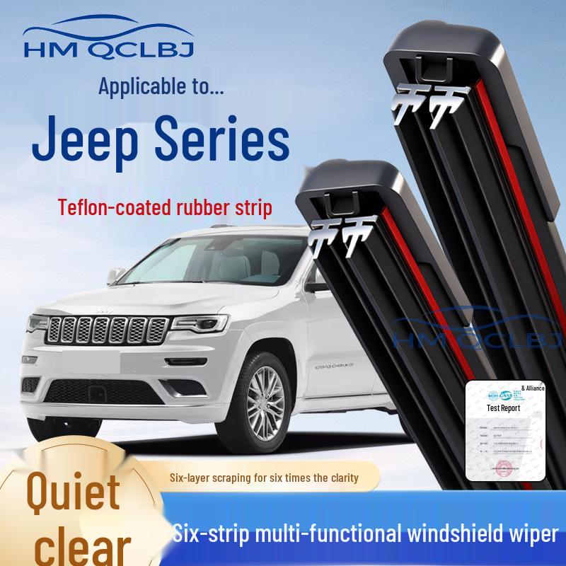 Universal Jeep Series Frameless Wiper: Multi-functional Double-strip, 6-Layer Blade Jeep Cherokee 2000-2023