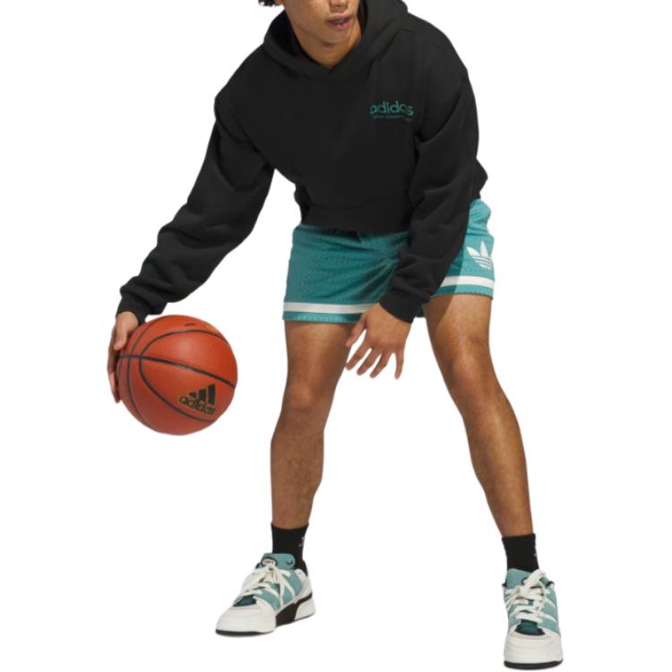 Adidas Originals Loose Fit Solid Color Hooded Long Sleeve Sweatshirt Unisex Sweatshirt Black JY3653