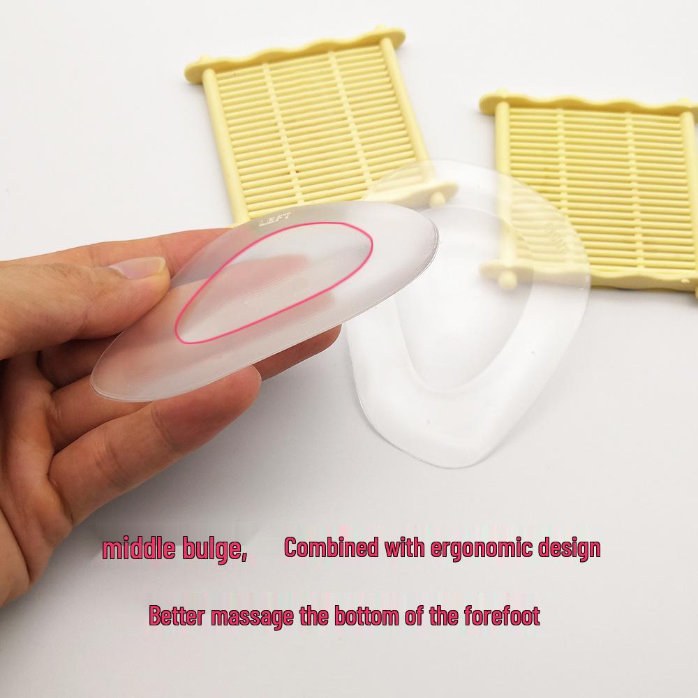 Shock-Absorbing Non-Slip Silicone Gel Forefoot Pads - Transparent, Anti-Pain, Wear-Resistant Sports Half Pads