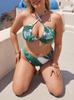Plus Size European & American Two-Piece Sexy Beach Print Bikini for Women