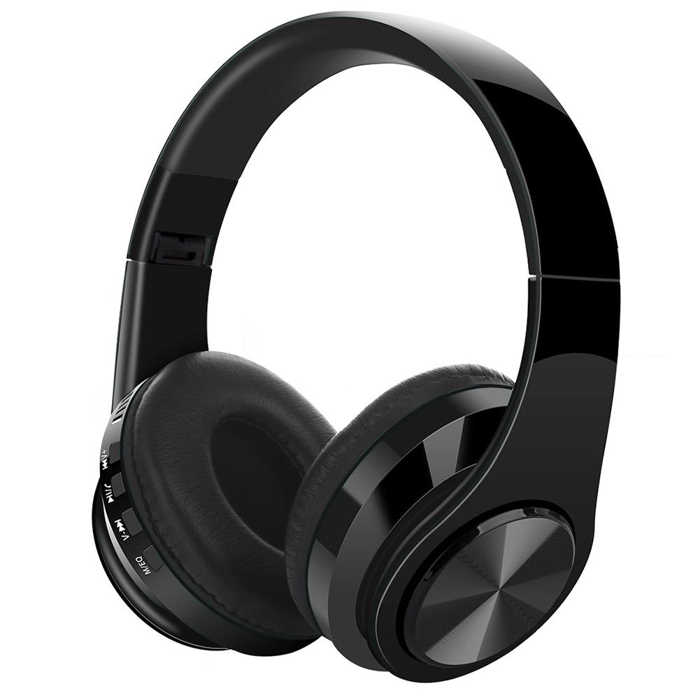 Bluetooth 5.0 Earpiece Wireless Over Ear Stereo Headset with Microphone Gaming HeadsetsBlack