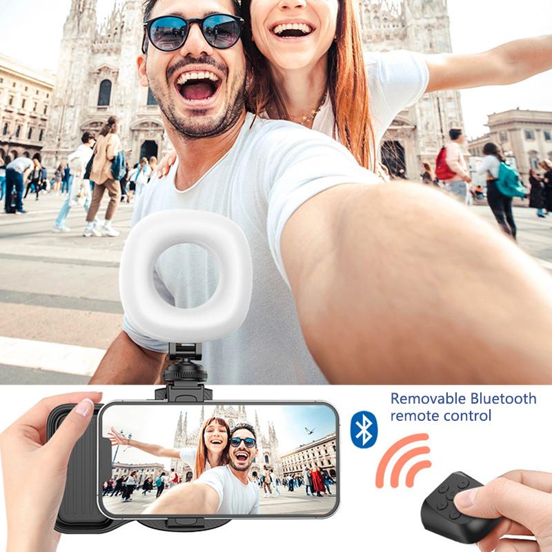 Phone Camera Grip Handle Holder With Light Wireless Smartphone Handle With Shutter Phone Filming Selfie Video Vlog Accessories