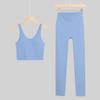 Lulu U-Back Sports Tank & 9-Point Yoga Pants Set with Bare-Feel Push-Up Bra for Women's Fitness