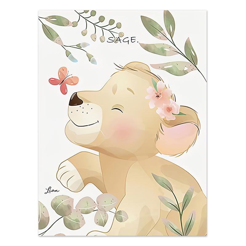 Cute Giraffe Elephant Lion Zebra Jungle Animals Wall Art Canvas Painting Nordic Posters and Prints Pictures for Kids Room Decor