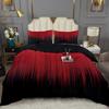 Red and black 3D digital printing three-piece set to map custom bedding quilt cover