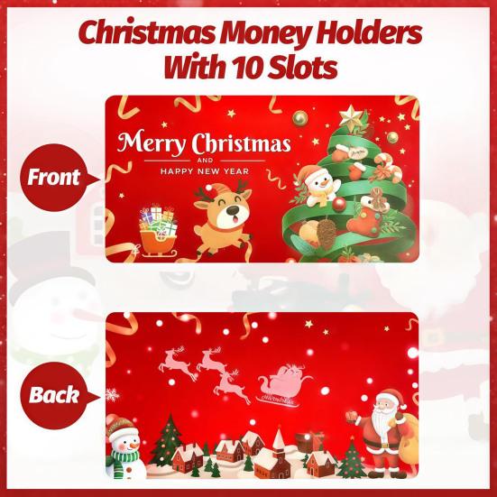 Christmas Cash Gift Envelope with 10 Slots DIY Money Gift Card Holder for Cash Surprise Holiday Money Envelope Xmas Party Gifts for Men Women Kids