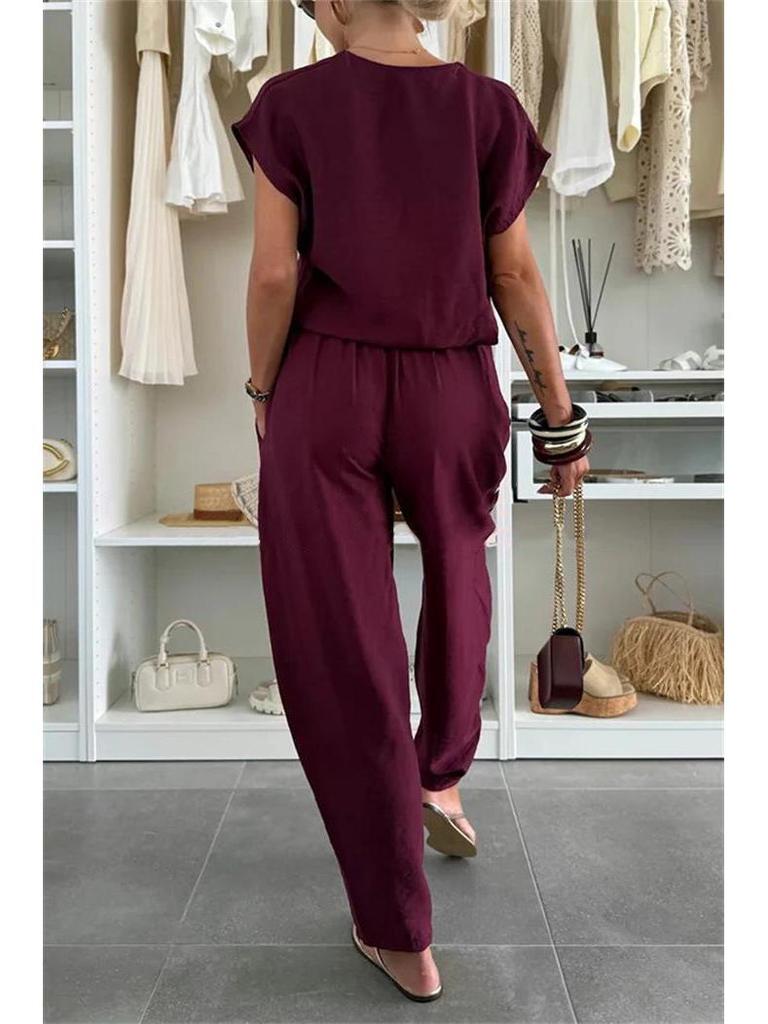 2025 Summer Women's Linen Ice Silk Casual Fashion Set