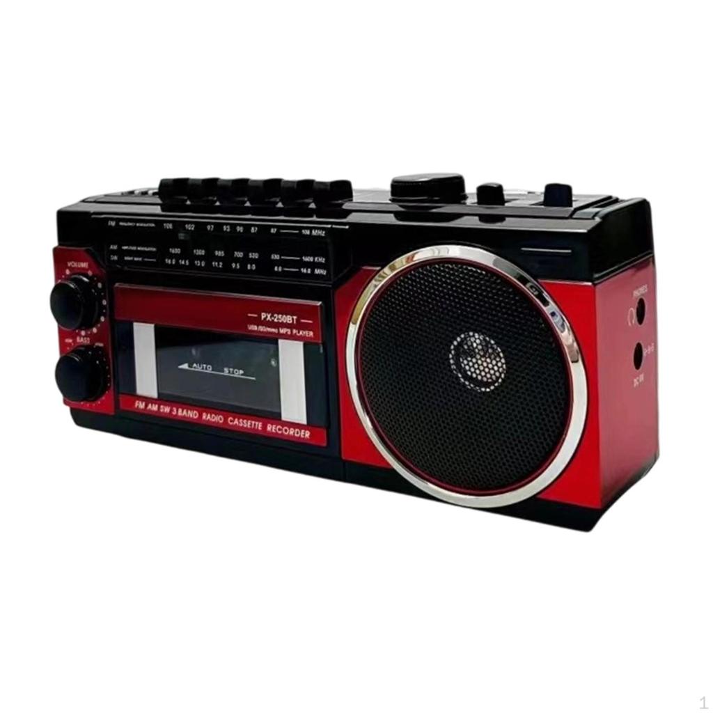 Radio Cassette Player Retro Decor Built in Speaker Multifunctional Compact Tape Recording Music Gift