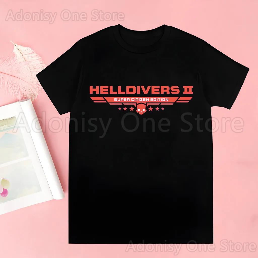 Helldivers Herren Sommer Kurzarm Mode Druck Herren T-Shirts Top T-Shirt Unisex Grafik Herren T-Shirt