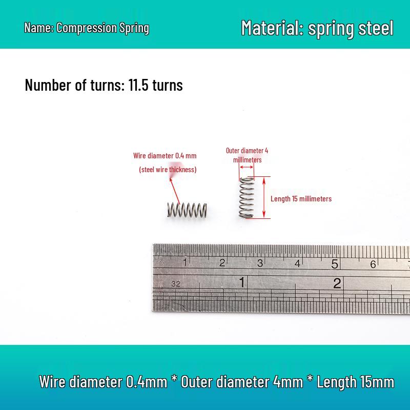 Small Mechanical Compression Spring: 0.4mm Wire, 2-8mm Outer Diameter
