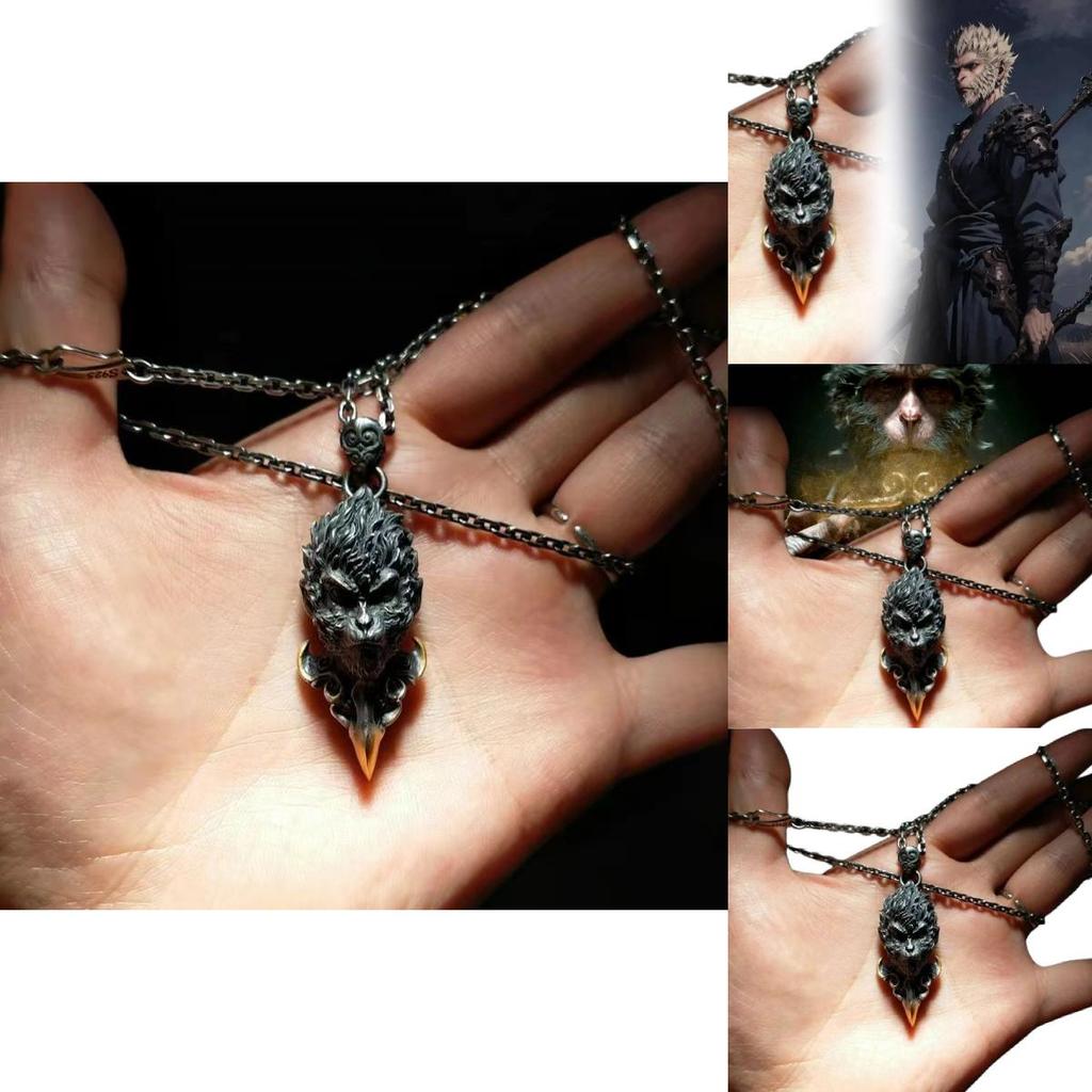 Exquisite Geometric Black Myth Wukong Necklace Vintage Hip Hop Design For Collectors