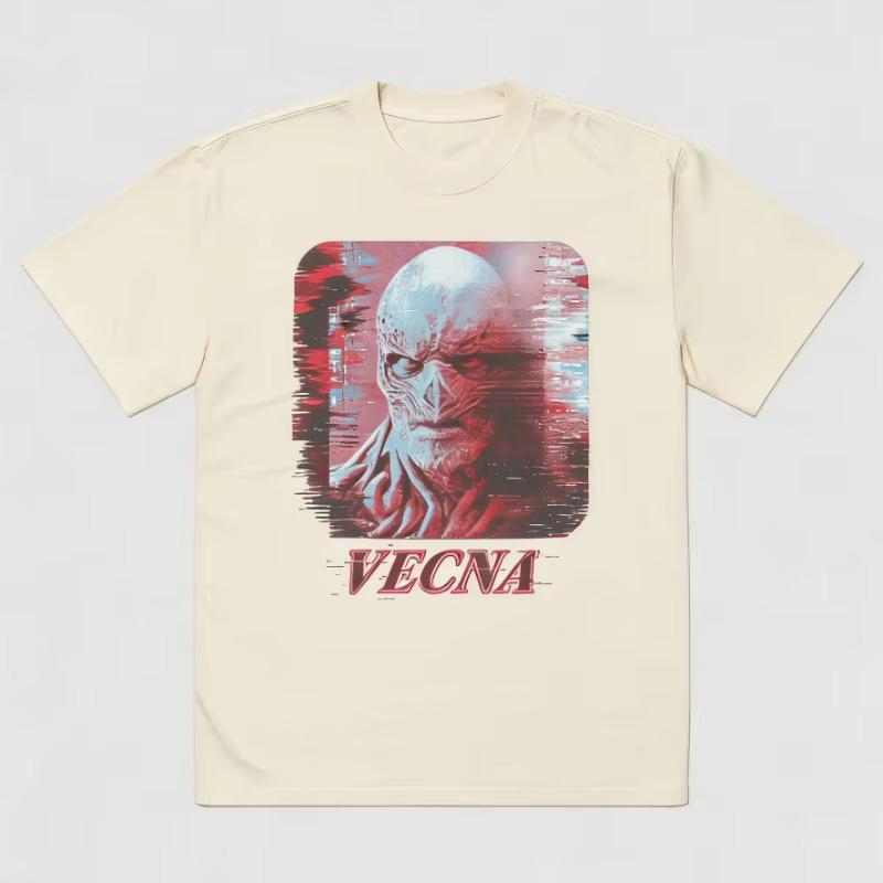 TV drama Stranger Vecna 001 Henry Creel graphics 100Cotton Tshirt unisex Vintage Fashion Short Sleeve Mens shirt Streetwear