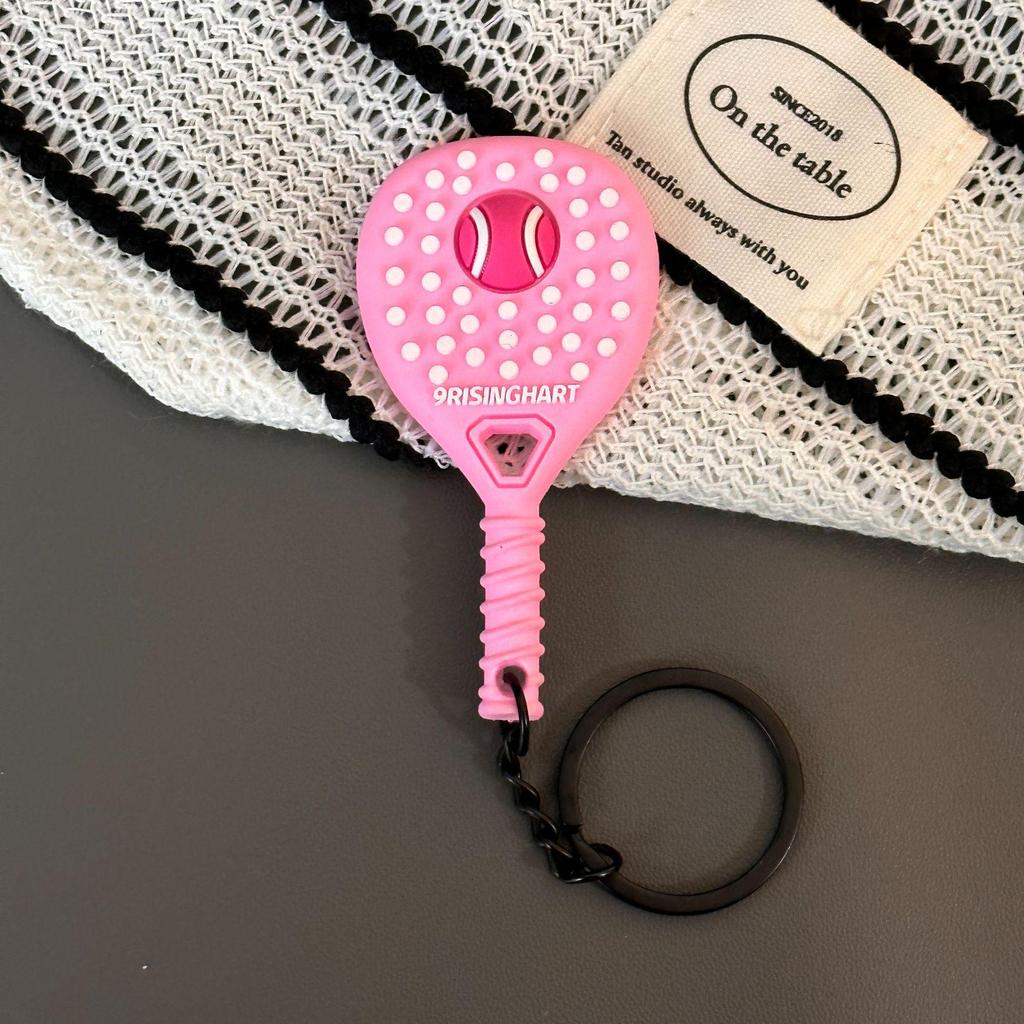 Exquisite Mini Tennis Racket Keychain Pendant - Trendy Sports Bag Charm Gift
