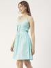 Moomaya Printed Spaghetti Strap Dress, Tie-Knot Knee Length, Flared Dress