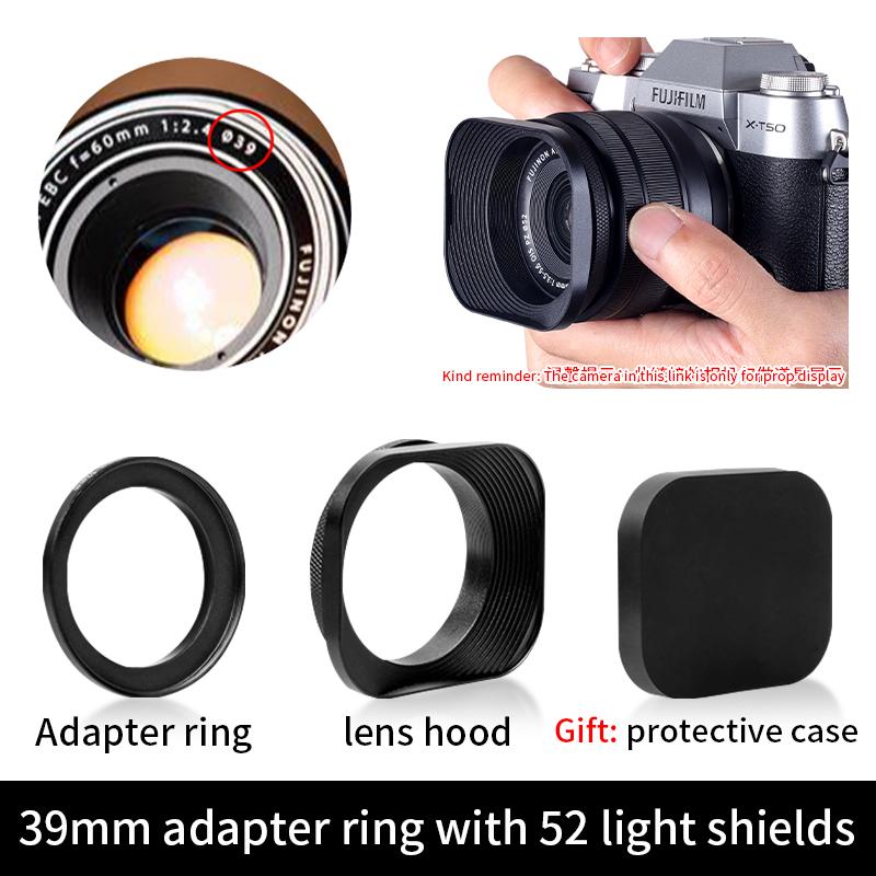 Metal Square Camera Lens Hood Compatible for Nikon16-50 Canon Sony Fuji15-45/35f2 Universal Photography Accessory 52/43/46/39mm