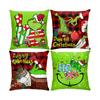 4PCS Christmas Happy Throw Pillow Cover, 18 X 18 Inch, Winter Holiday Cushion Cover Sofa Decor