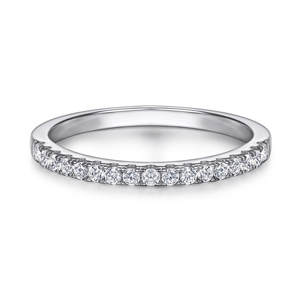 

Набор обручальных колец из стерлингового серебра 925 пробы с цирконами для женщин - Европейская и американская мода US Size 8