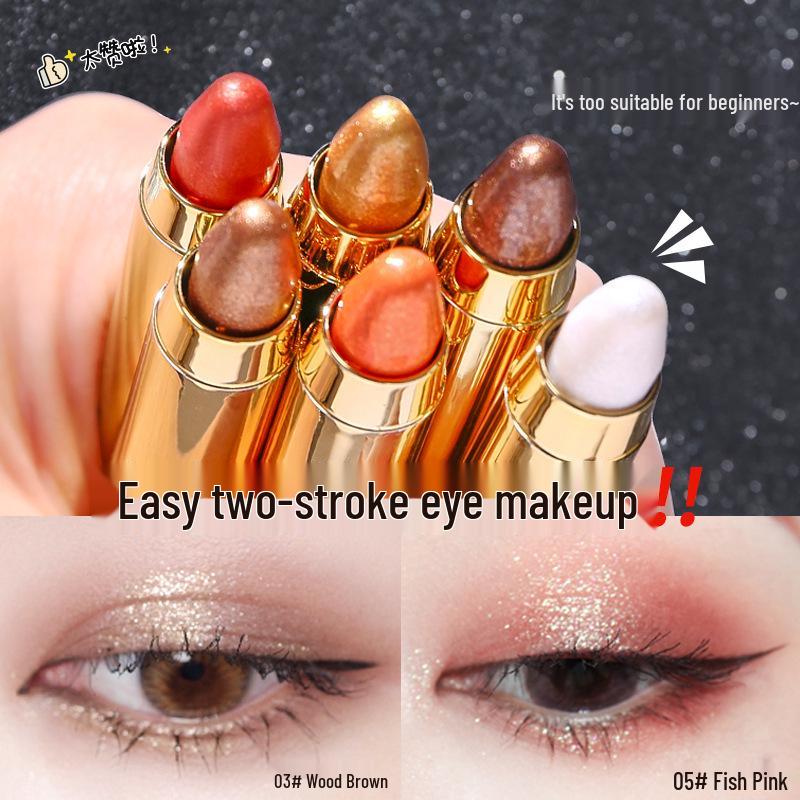 HEYXI Han Yuanyi Smudge-proof Highlighting Eyeshadow Stick - Brightening Under-eye Pen with Fine Shimmer, Double-ended for Easy Eye Makeup