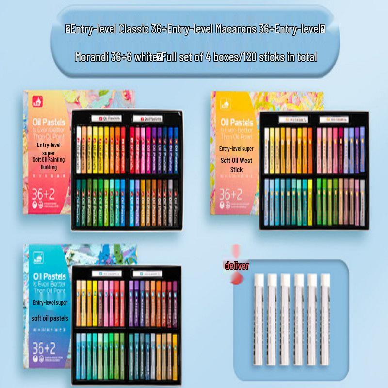 Gaole Super Soft Oil Pastels - Full Set (24/48 Colors), Classic Macaron for Kids, DIY Heavy Color Sticks