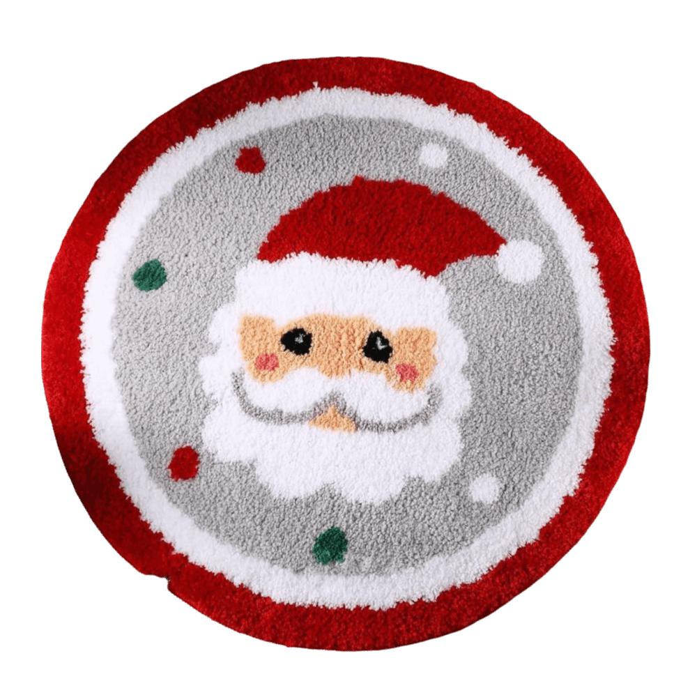 Santa Claus Design Bathroom Mat Water-absorbing Doormat Multi-functional Foot Mat  Door Entrance