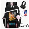 One Piece Chopper Luffy Anime Backpack School Travel USB Charging Large Capacity Canvas Bag Unisex