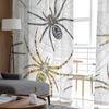 Spiders On Web Tulle Sheer Window Curtains For Living Room The Bedroom Modern Chiffon Voile Organza Curtains Decor Drapes