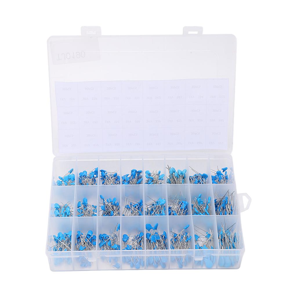700Pcs Ceramic Capacitor 1KV High Voltage 24 Values Assortment Kit Set for Radio TV