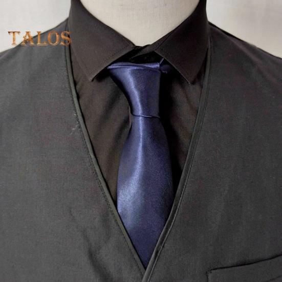 Solid Color Business Tie Formal Faux Silk Pointed Style Men Neckwear Business Trips Formal Event Necktie