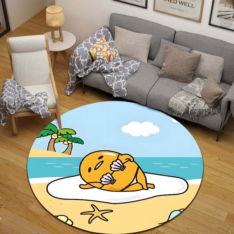 Elegant Round Forest Multicolor Area Rug, Non-Slip Floor Mat for Kitchen