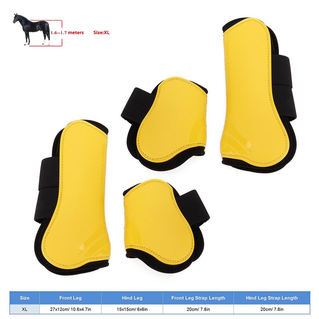 Horse Tendon Boots Set of 4 PU Guard Boots for Riding Shock Absorbing Jumping