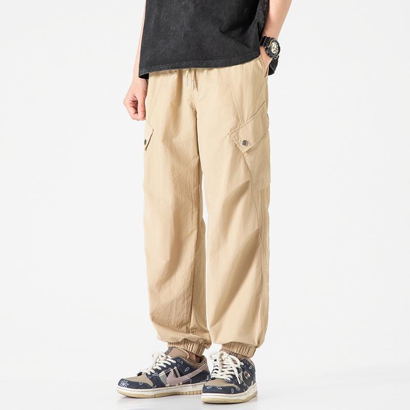 Simple Overalls Summer New Casual Loose Men's Nine-point Pants Retro Trendy Brand Men's High-end Men's Clothing